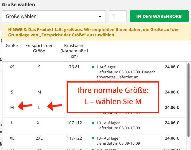 Ihre Grösse
